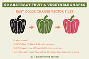 Abstract Fruit & Vegetable Shapes, an Object Graphic by Brian Ritter Design (Thumbnail 2 of 5)