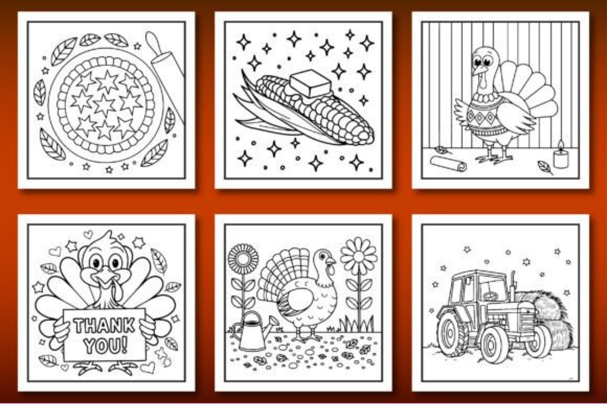 Easy Thanksgiving Coloring Book, an Illustration by shopcosm (Photo 3 of 3)