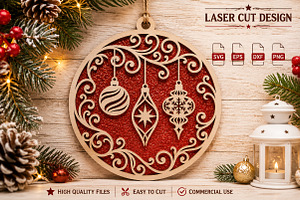 Christmas Ornaments Laser Cut SVG