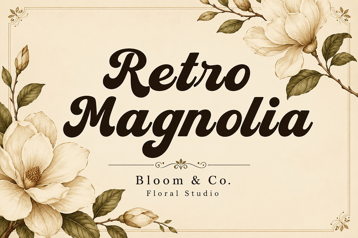 Retro Magnolia, a Script Font by Wow Magic (Photo 1 of 7)