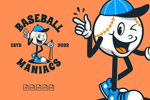 Baseball Maniacs Retro Logo, a Branding & Logo Template by Patria Ari (P4tcreativa)