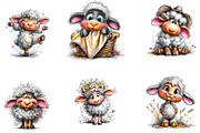 Cute Sheep Clipart Bundle, a Seasonal Illustration by CreationArt (Thumbnail 3 of 5)