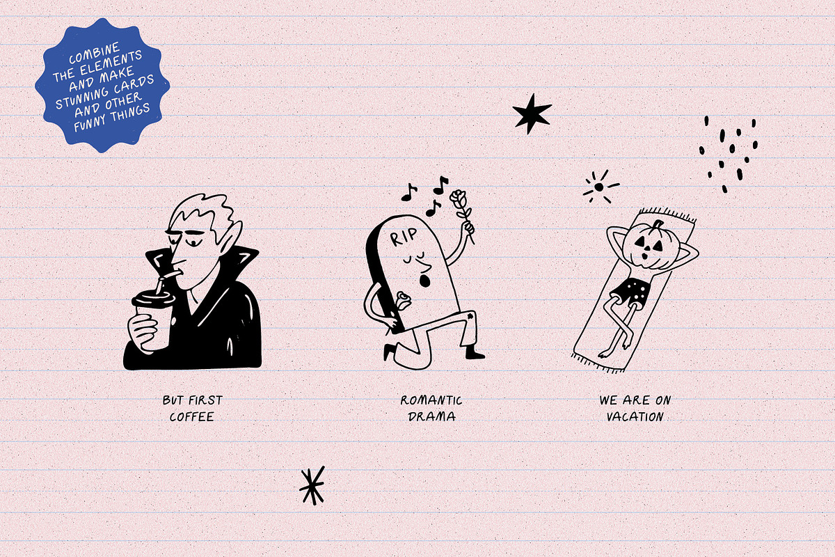 Spooky funny vector illustration, an Illustration by dicreate (Photo 6 of 11)