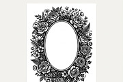 50 Elegant Floral Oval Mirror Frame, a Decorative Illustration by Amazin_art (Thumbnail 13 of 40)