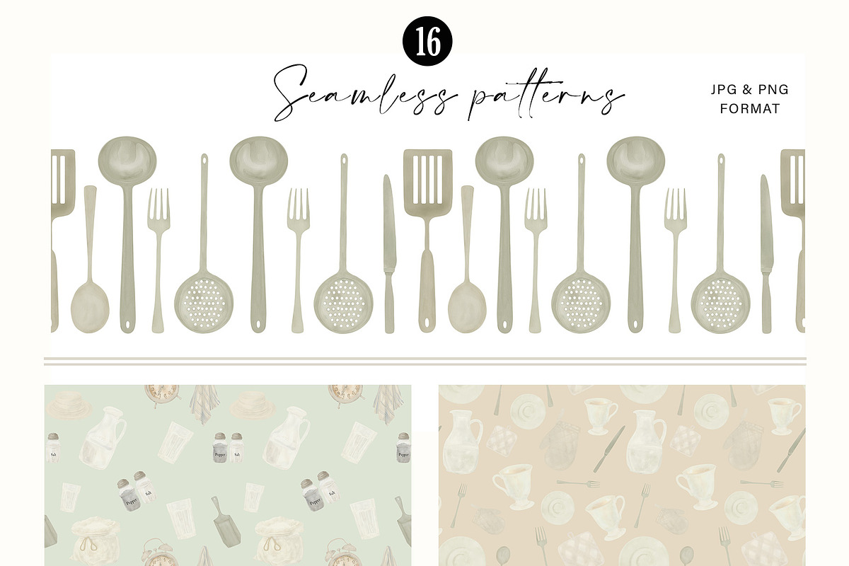 Country Kitchenware Watercolor Set, a Decorative Illustration by Sunshine Art (Photo 13 of 16)