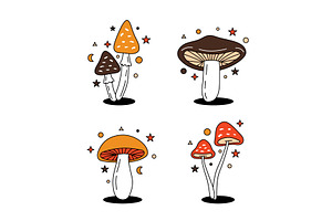 Magic Mushroom Set. Different