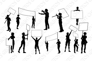 Protest Rally March Banner Sign, a Person Illustration by Christos Georghiou