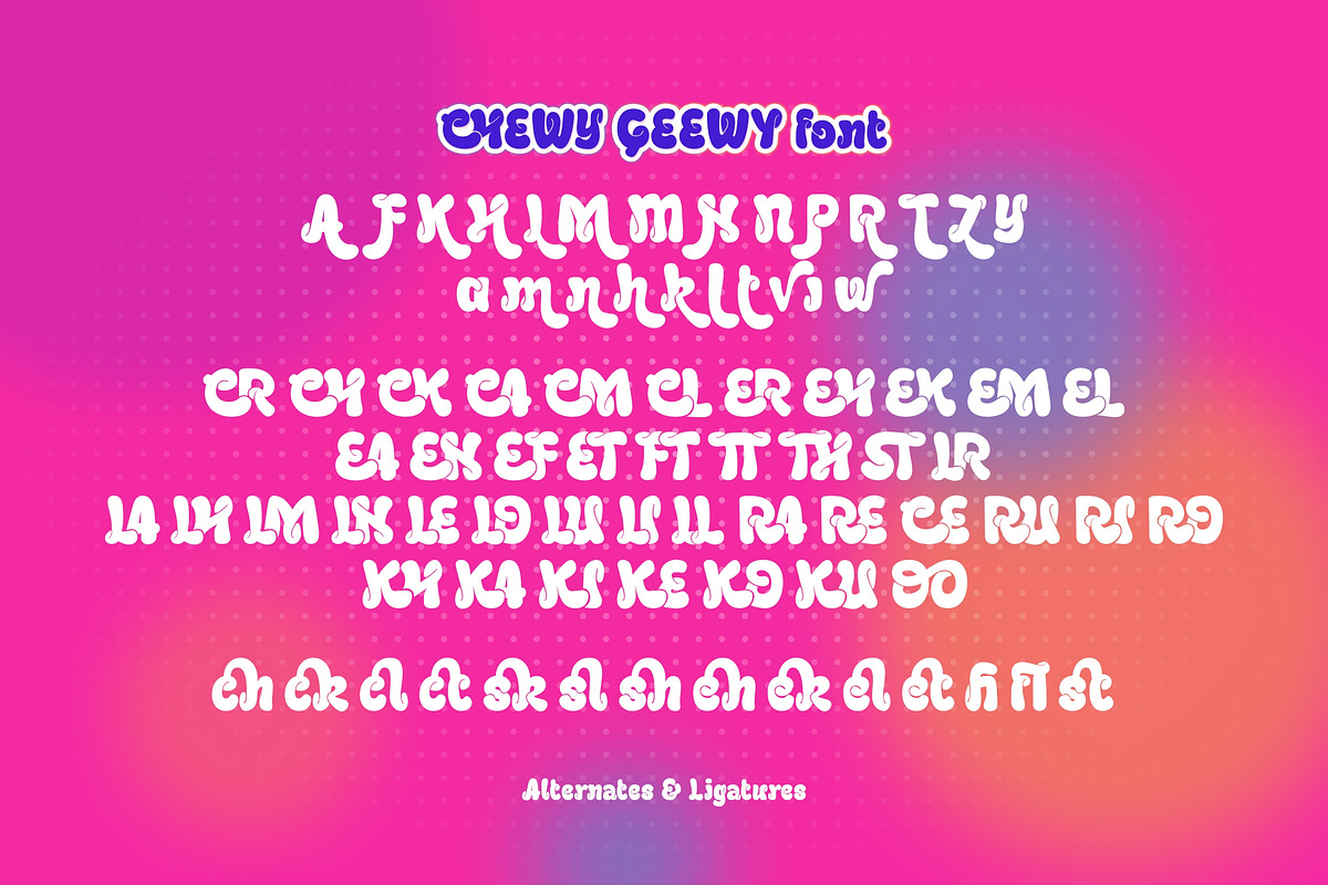 Chewy Geewy - A Groovy Bubbly Font, a Symbol Font by agnyhasyastudio (Photo 12 of 15)