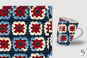 Red Blue Square Crochet Patterns, a Pattern Graphic by Creative Store (Thumbnail 5 of 5)