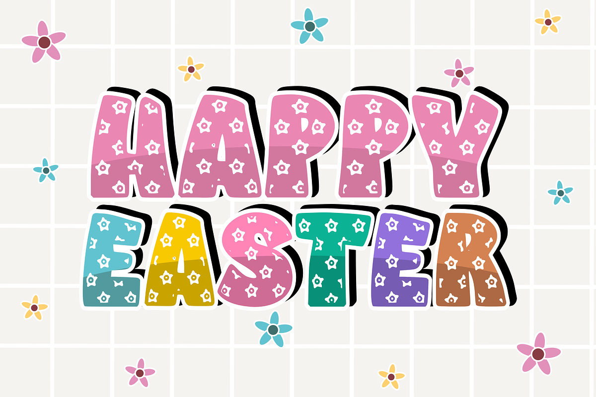 Simple Easter - Kids Font Types, a Font by KiddoGlyphs Studio (Photo 2 of 3)