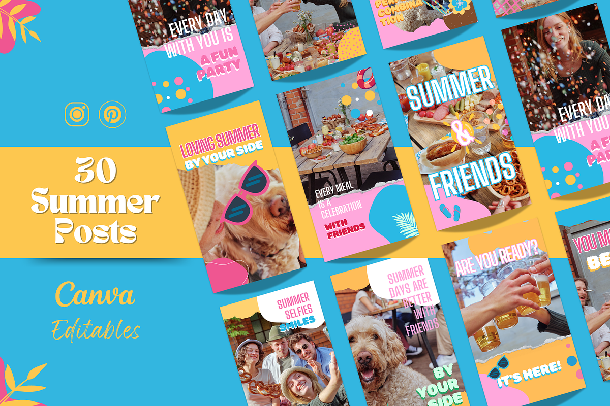 Instagram & Pinterest Summer Bundle, a Social Media Template by PaolaroiDesign (Photo 1 of 8)