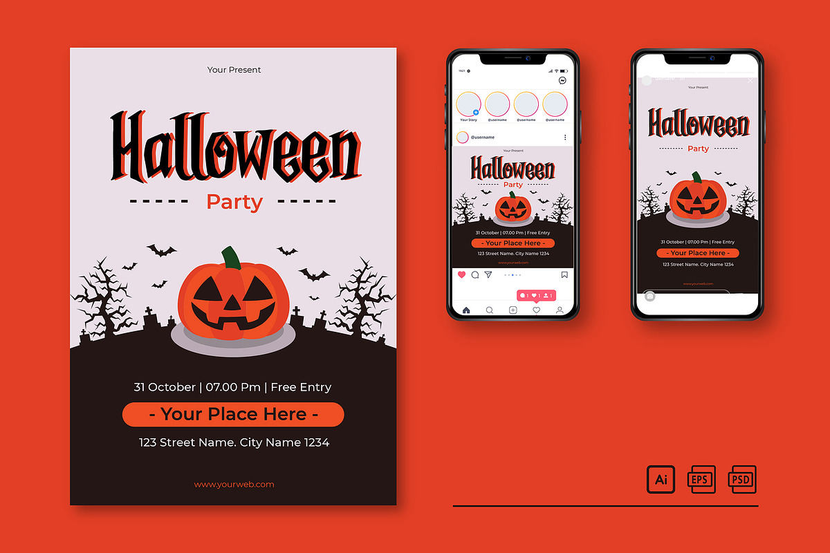 Halloween Party Event Flyer, a Brochure Template by TemplArt (Photo 1 of 2)