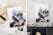 Watercolor Raven Poster Illustration, an Animal Illustration by Lumitar (Thumbnail 4 of 4)