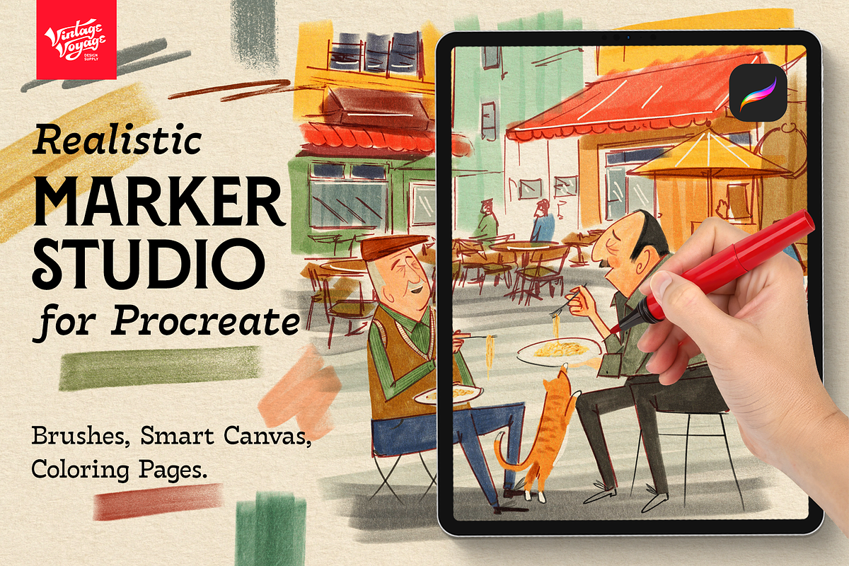 VVDS Realistic Marker Studio, a Brush Add-On by Vintage Voyage Supply (Photo 1 of 10)
