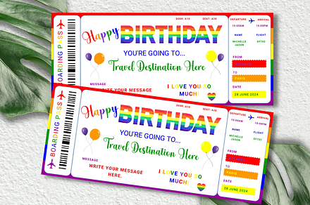 Happy Birthday Gift Boarding Pass