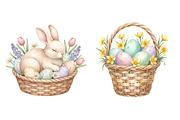 Easter Basket Clipart PNG Bundle, an Illustration by SinaCreation (Thumbnail 3 of 11)