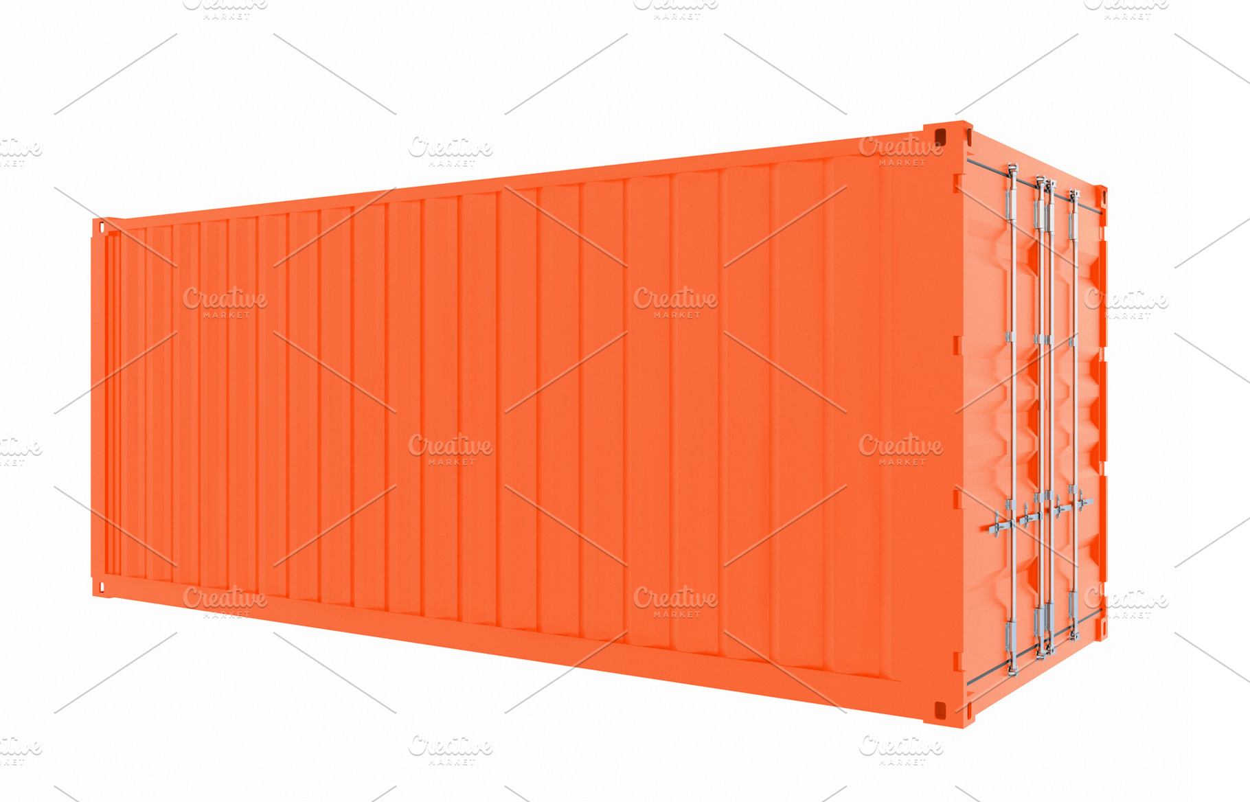 Red cargo container isolated, a Transportation Photo by BOOCYS