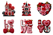 Faux Yarn Valentine Day Clipart, an Illustration by SinaCreation (Thumbnail 3 of 11)