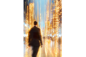 Blurry man in Suit Walking Through, a Technology Photo by Lermont51