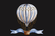 Hot air balloons watercolor clipart, an Object Illustration by Pattern + watercolor (Thumbnail 2 of 5)