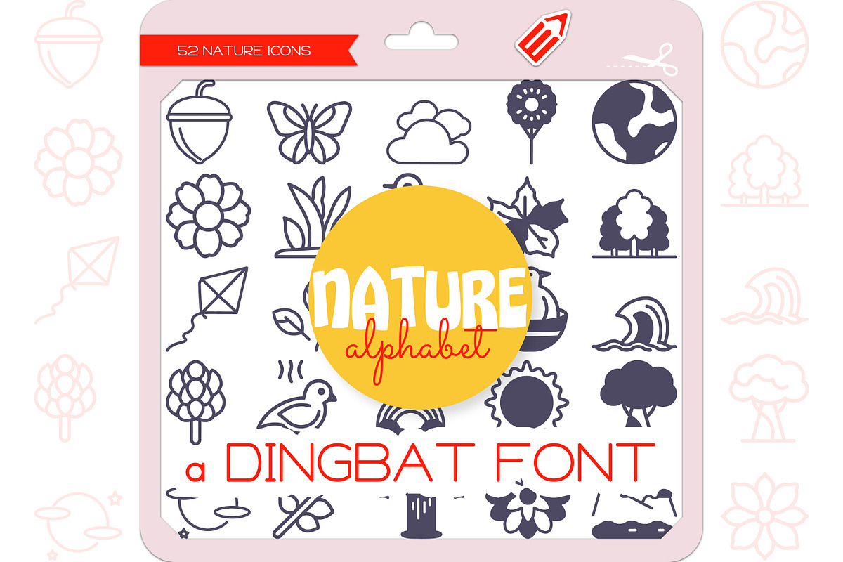 Nature Alphabet - Dingbat Font, a Symbol Font by WADLEN (Photo 1 of 7)