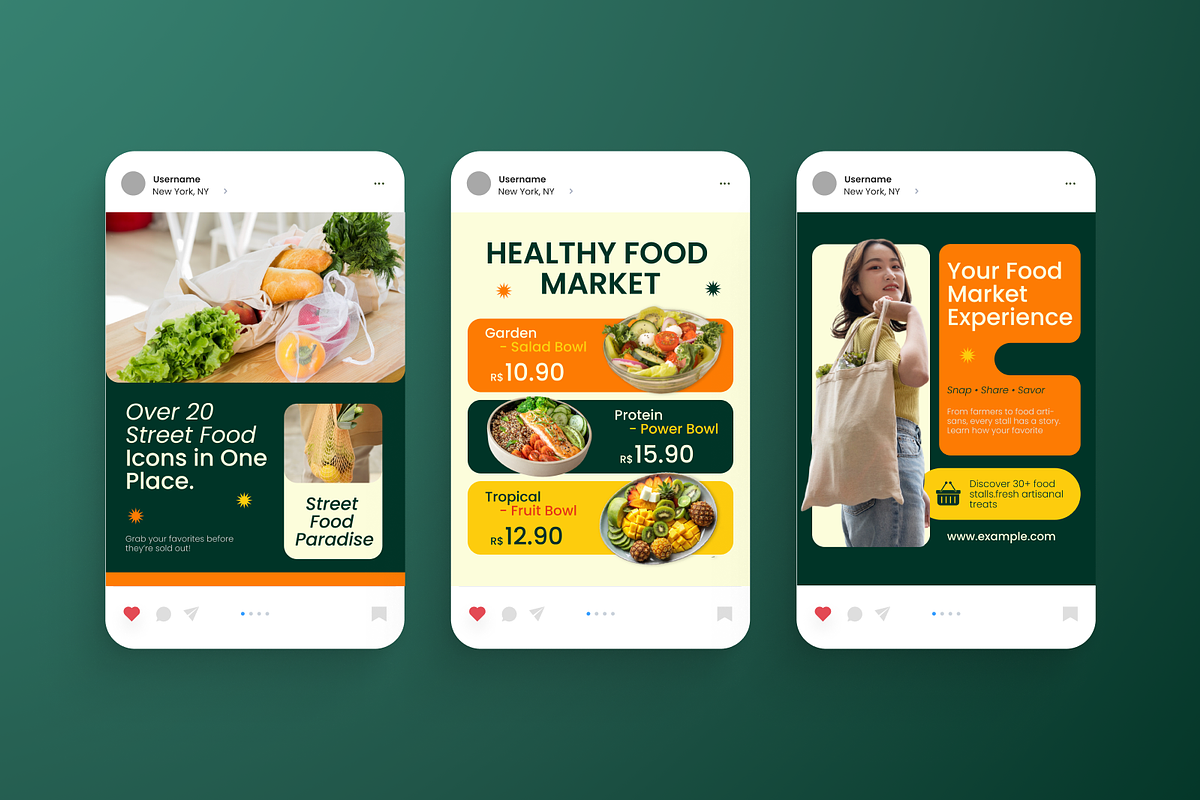Food Market Instagram Post, a Social Media Template by Annora Studio (Photo 3 of 6)