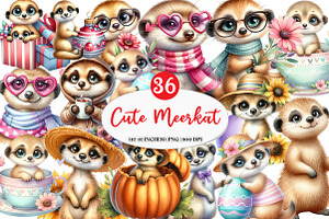 Cute Meerkat Sublimation Clipart, an Illustration by Watercolor design