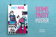 Home party with young people poster, a Person Illustration by Good Studio (Thumbnail 1 of 5)