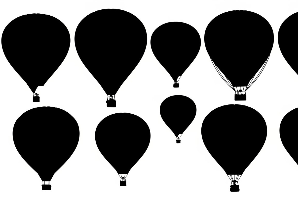 hot air balloon silhouettes, an Illustration by Amazin_art (Photo 13 of 31)