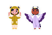 Cute children in kigurumi set, a Person Illustration by PaperTrident (Thumbnail 2 of 6)