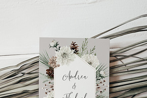 Watercolor Flower - Winter Wedding