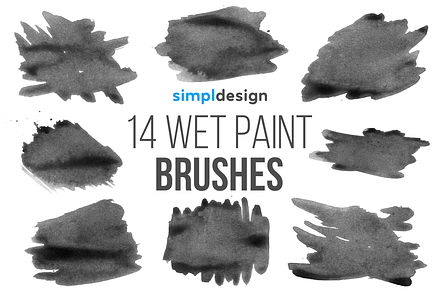 Stamp Wet Paint Brushes, a Brush Add-On by SimplDesign