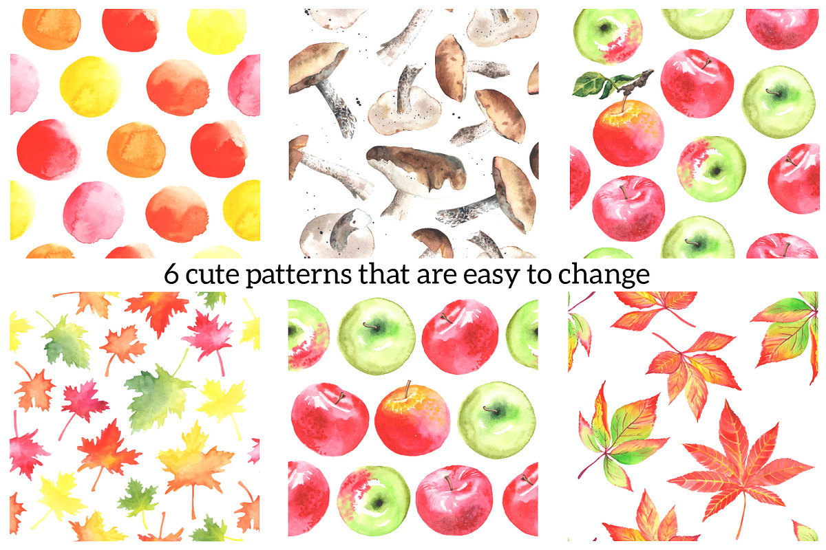 Big autumn set. Watercolor, an Object Illustration by Olga Bonitas (Photo 5 of 6)