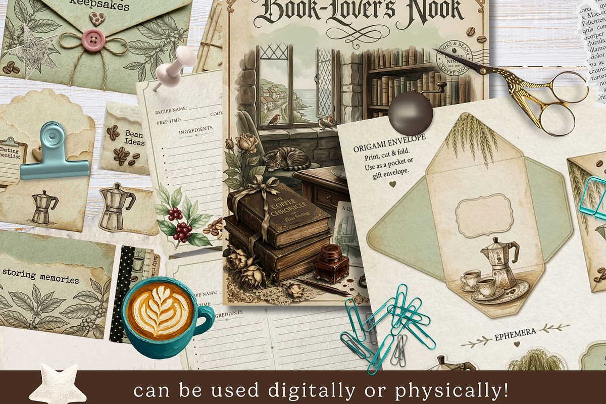 Coffee & Book Lover's Journal Kit, an Object Graphic by Traveling Designer (Photo 3 of 5)
