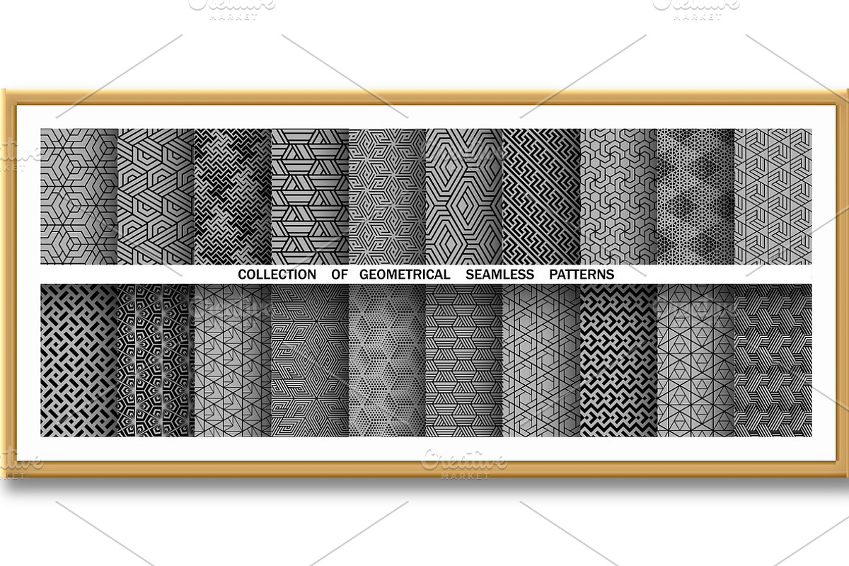 Geometric set of seamless black, a Pattern Graphic by RODINA (Photo 3 of 3)