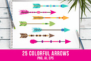 25 Colorful Arrows Clipart, an Illustration by The Digital Download Shop (Thumbnail 1 of 3)