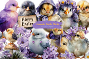 Lavender Easter Chicks Clipart, an Illustration by DreamArtGraphic (Thumbnail 1 of 4)