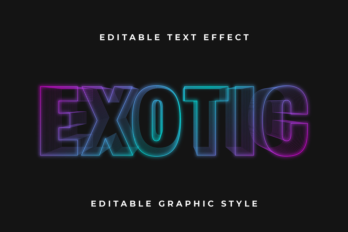 Neon Gradiente Lined Text Effect preview 3