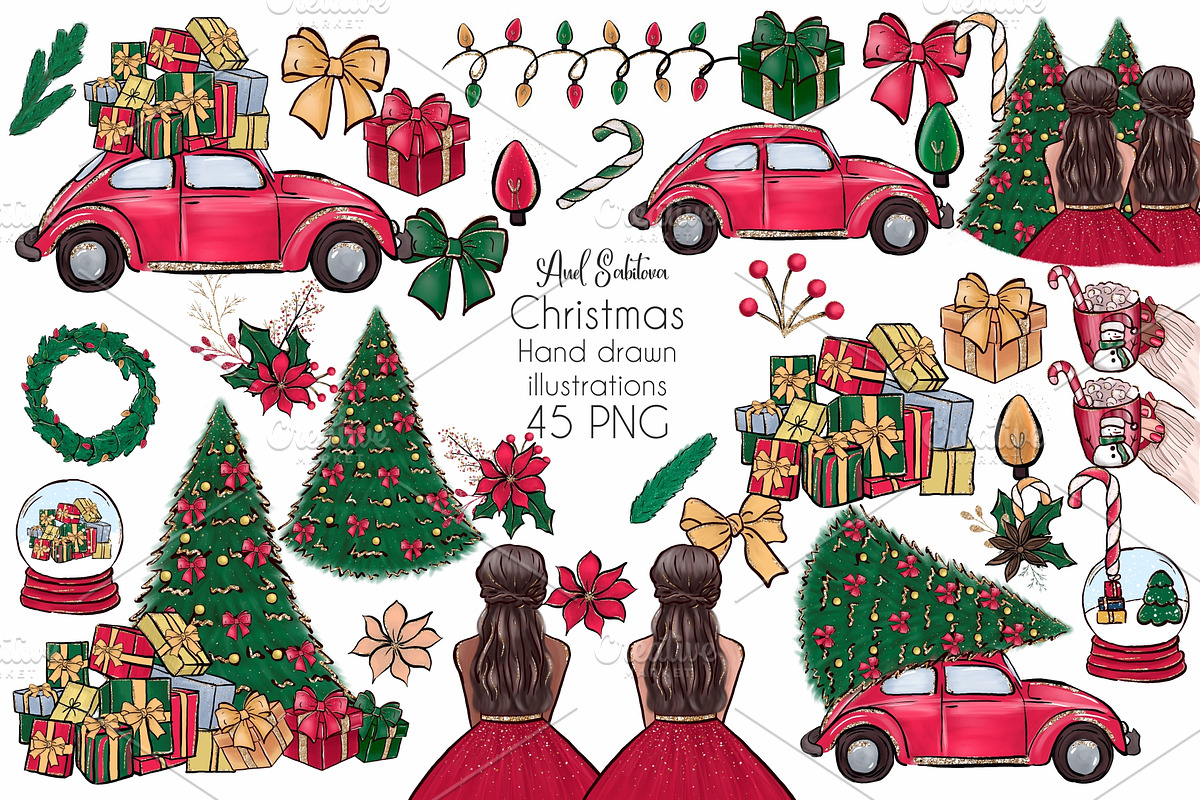 Christmas Elegant clip arts, an Illustration by Anel_S (Photo 1 of 4)