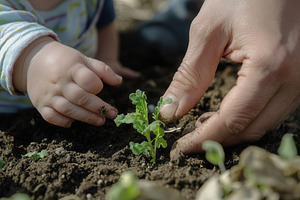 Planting future with loving hands, a Photo by Pavel_design