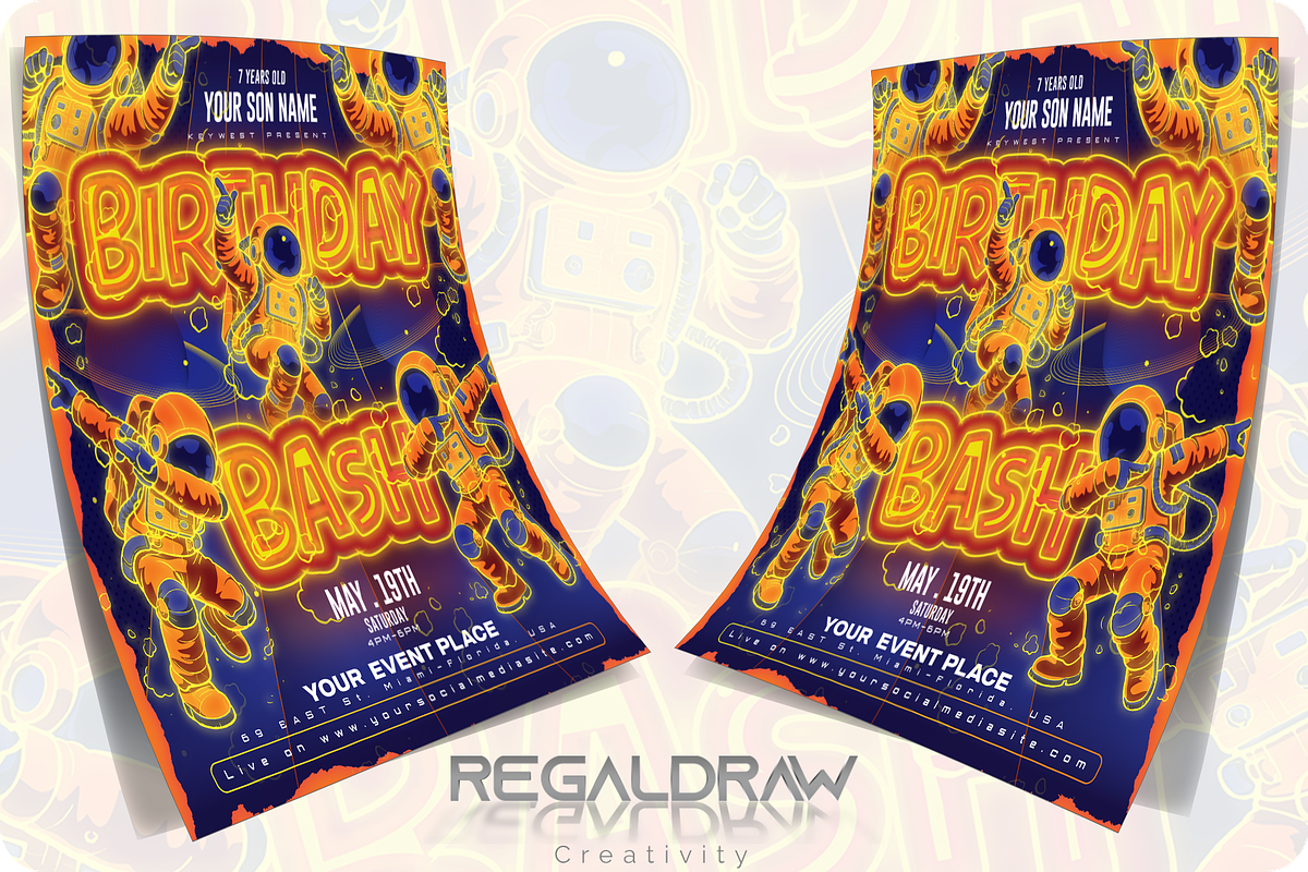 Birthday Bash Flyer Template, a Flyer Template by regalDRAW (Photo 2 of 4)