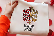 Winter Magic Plaid Leopard Snowflake, a Seasonal Illustration by CrexoraLab (Thumbnail 2 of 4)
