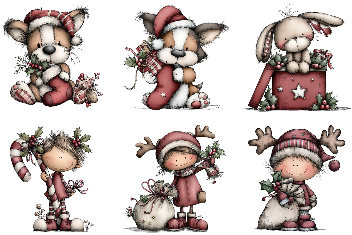 Whimsical Christmas Clipart Bundle, an Illustration by DreamArtGraphic (Photo 2 of 4)
