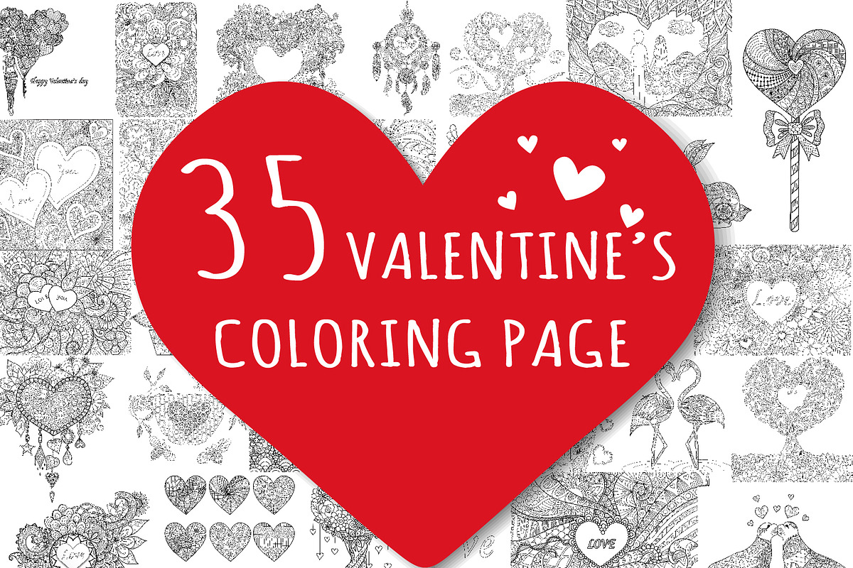 35 Valentine's coloring, an Animal Illustration by Somjai King (Photo 1 of 36)