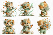 Whimsical Spring Cats Clipart, an Illustration by Craft Nest (Thumbnail 5 of 11)