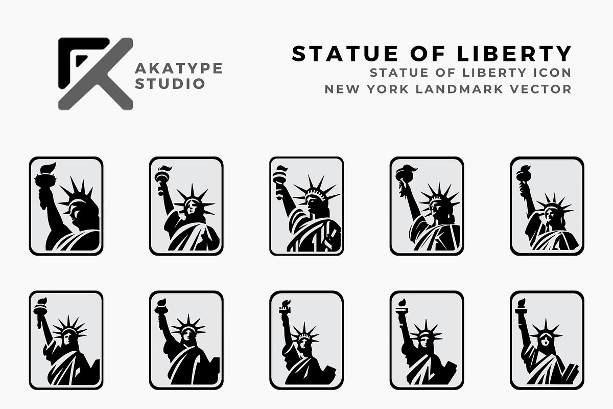 Statue of Liberty Vector Icon, a Solid Icon by Akatype Studio (Photo 1 of 3)