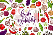 Vegetable set (+patterns and cards), a Food Illustration by rubinat (Thumbnail 1 of 8)
