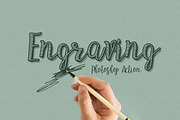 Engraved Text Effect PS Action, an Action Add-On by designvillage (Thumbnail 1 of 3)