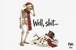 Well, Shit... Skeleton’s Christmas, a Seasonal Illustration by Craft Nest