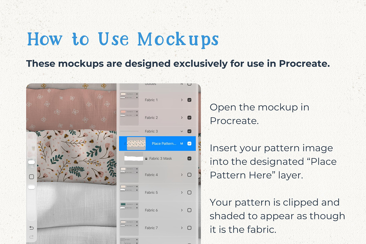 Fabric Rolls Procreate Mockup, a Household Mockup by Fern & Quill (Photo 10 of 12)